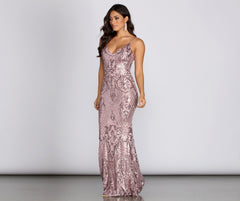 Maeve Sequined Stylish V Mesh Gown