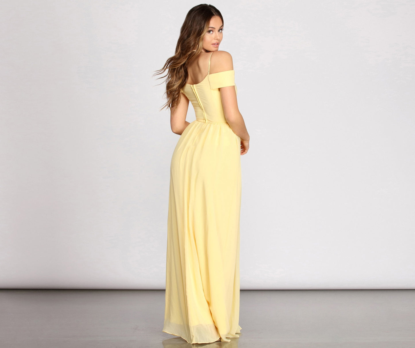 Daisy Off Stylish Shoulder A-Line Dress