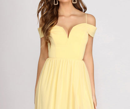 Daisy Off Stylish Shoulder A-Line Dress