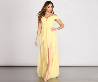 Daisy Off Stylish Shoulder A-Line Dress