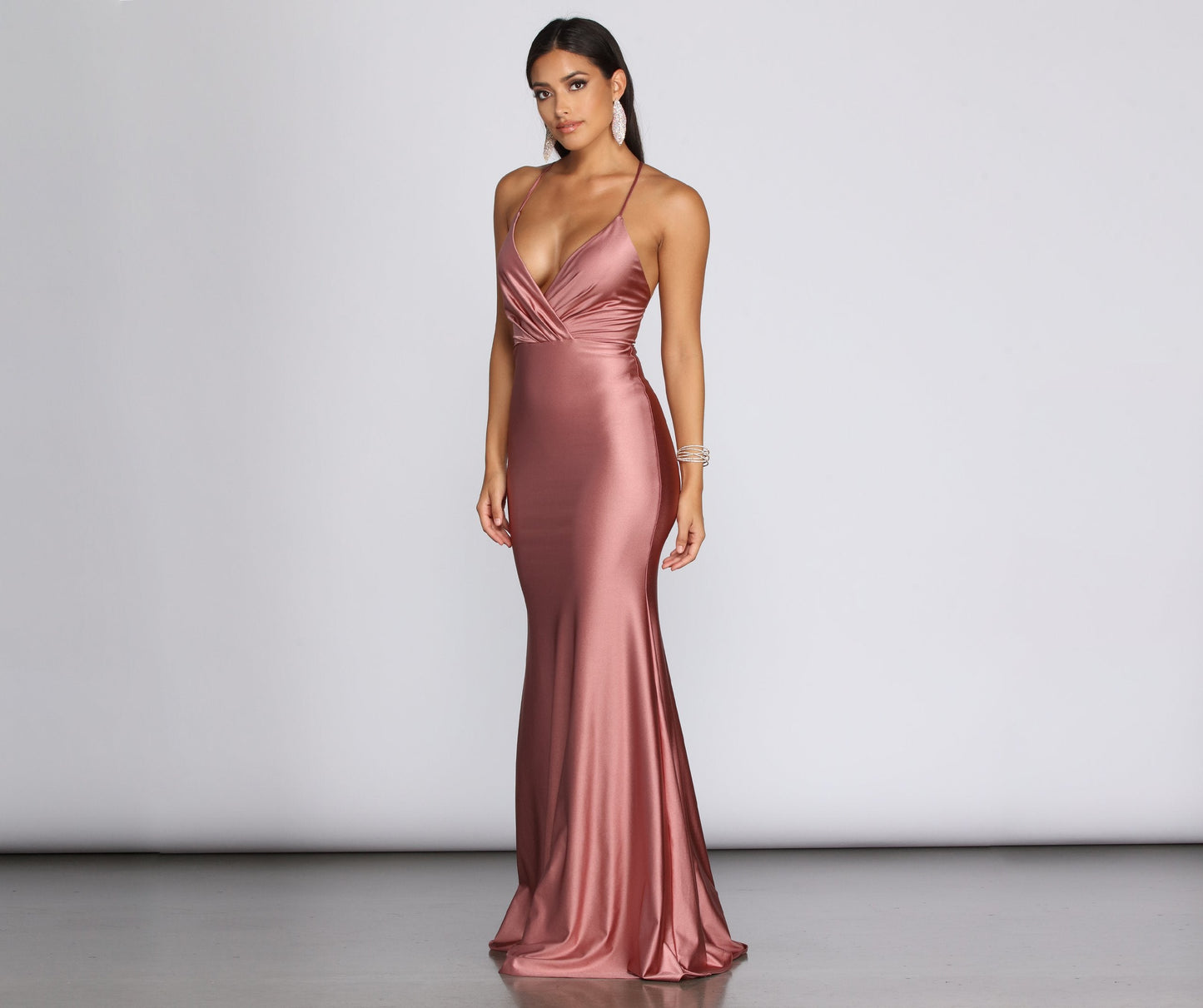 Jerry Cross Stylish Back Draped Gown