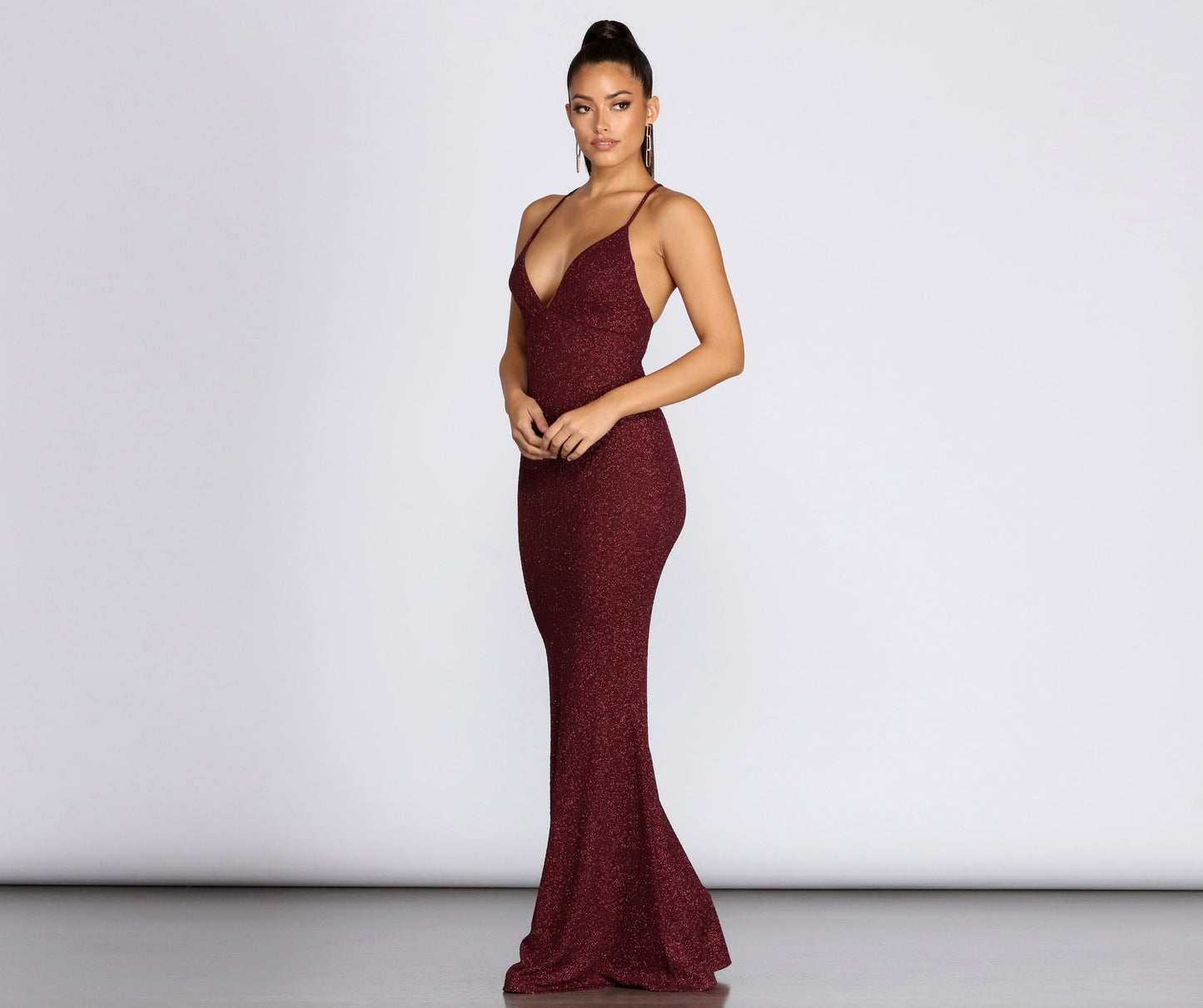 Khloe Long Stylish Glitter Formal Gown