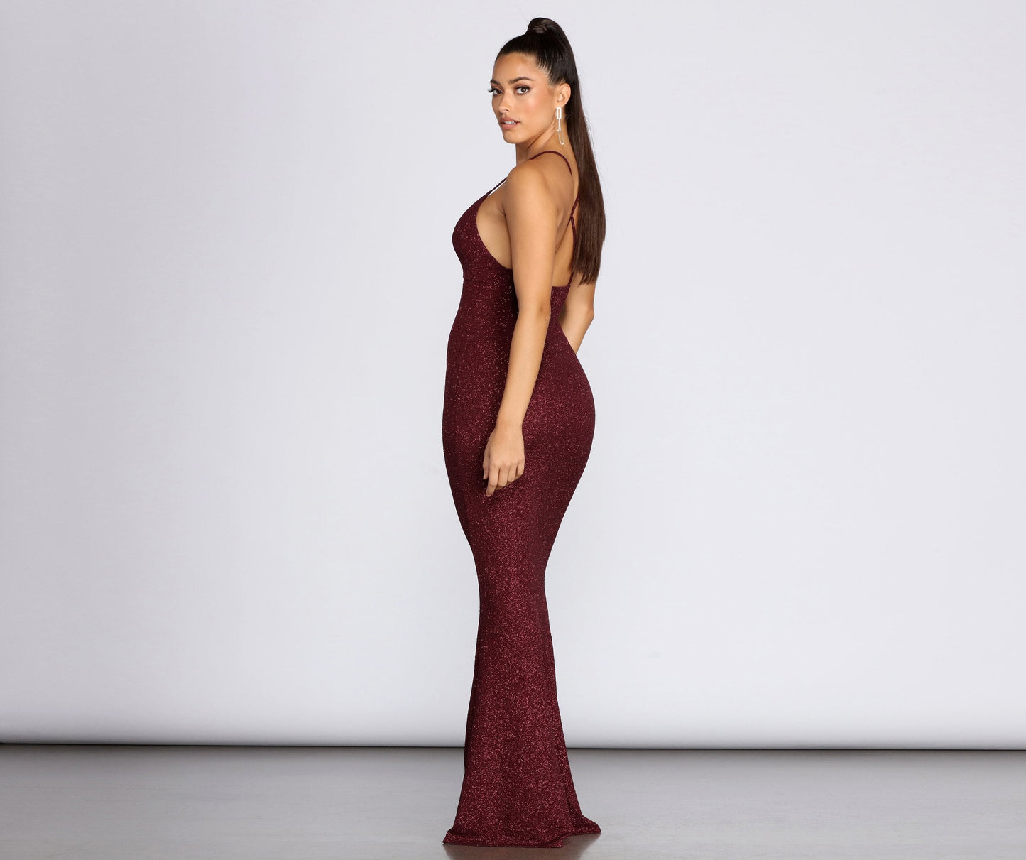 Khloe Long Stylish Glitter Formal Gown