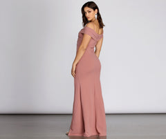 Lisa Marie Formal Charming Pleated Crepe Dress