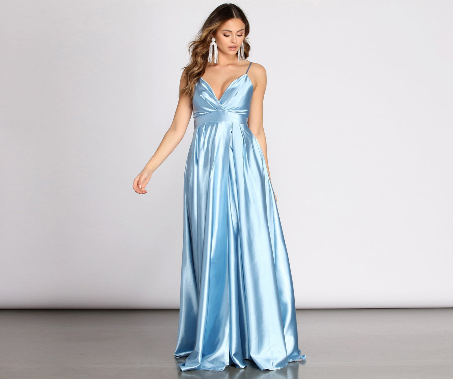 Tabitha Satin Stylish A-Line Dress