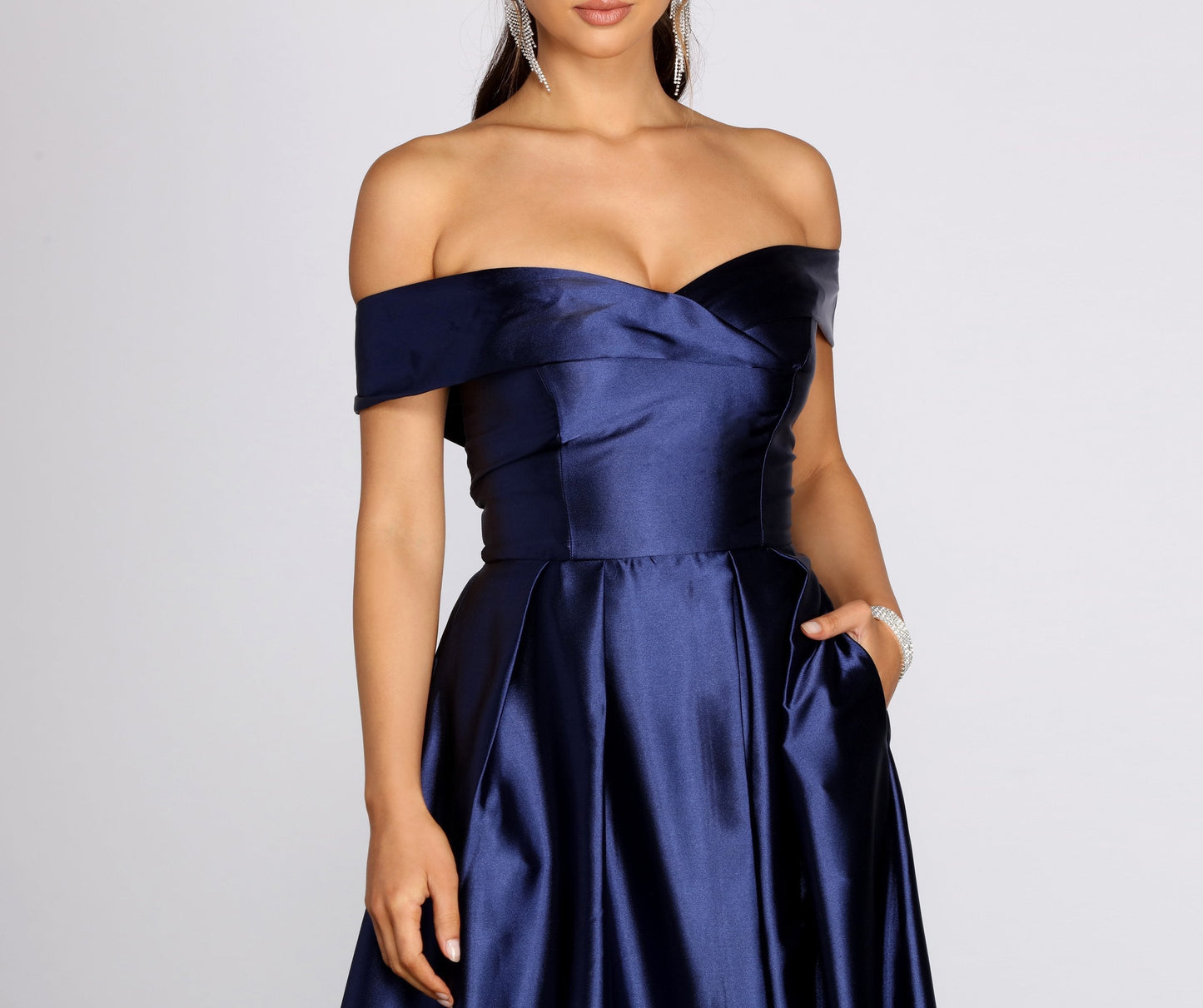 Palmer Formal Stylish Satin Wrap Dress