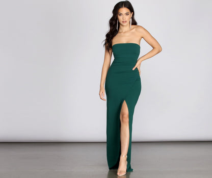 Tasha Strapless Crepe Dress - Lady Occasions