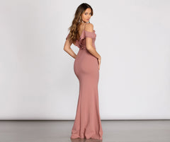 Reese Double Ruffle Charming Off Shoulder Mermaid Dress