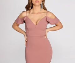 Reese Double Ruffle Charming Off Shoulder Mermaid Dress