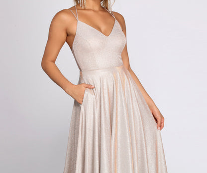 Elana Glitter Stylish A-Line Dress