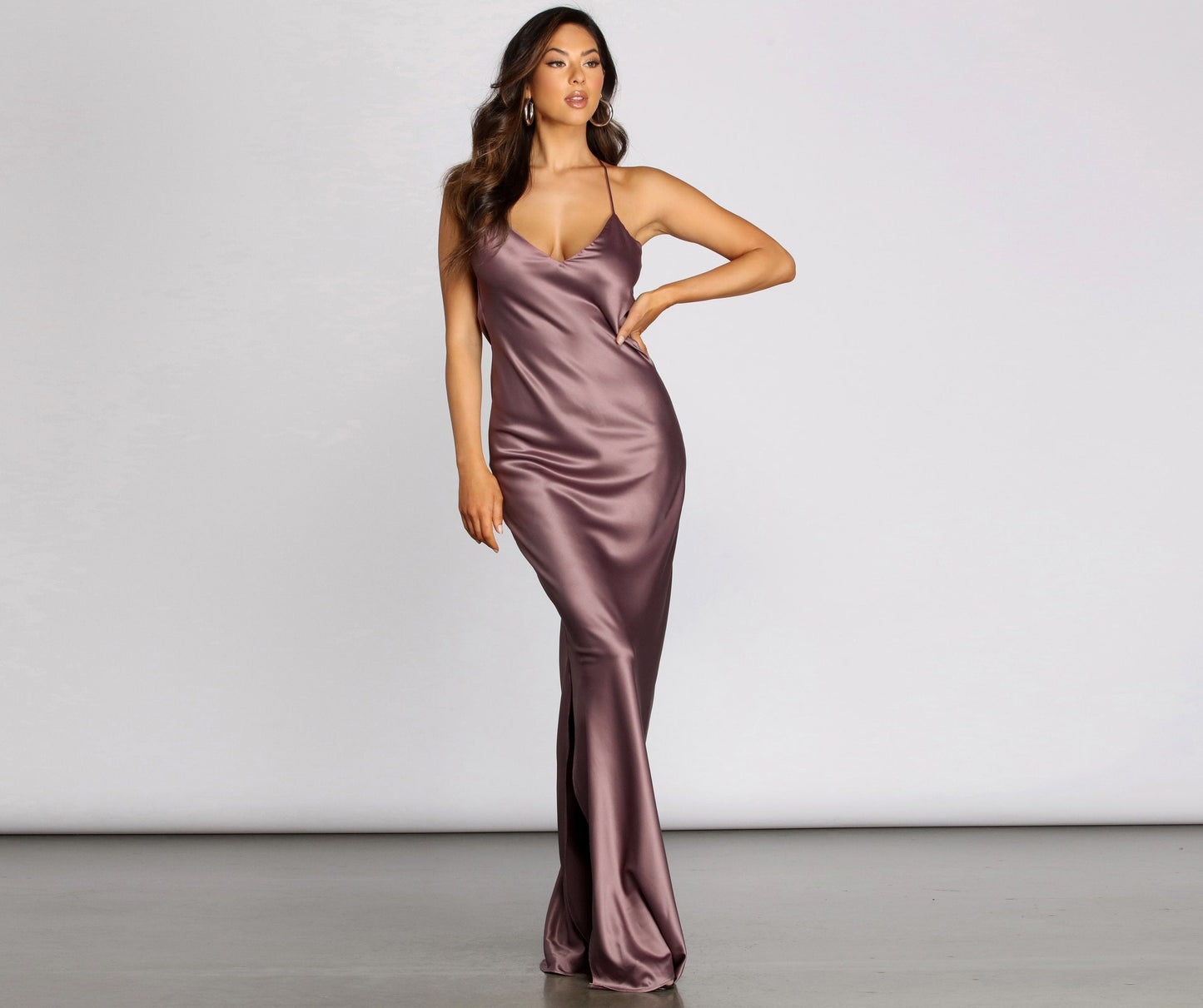 Chantel Cowl Stylish Back Satin Dress