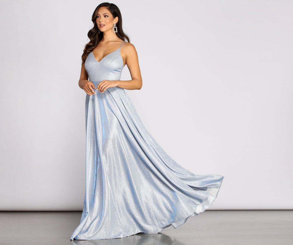 Elana Glitter A-Line Dress - Lady Occasions