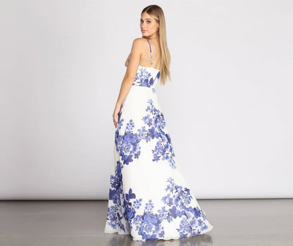 Kiana Floral Stylish Chiffon A-Line Dress