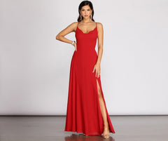 Kai Chiffon Lace Charming Up Back A-Line Dress