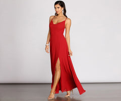 Kai Chiffon Lace Charming Up Back A-Line Dress