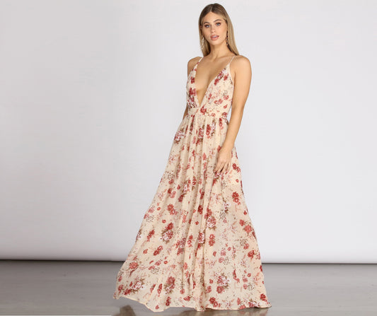 Lydia Floral A-Line Dress - Lady Occasions