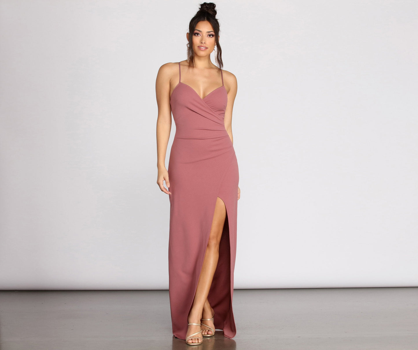 Daya Crepe Wrap Skirt Dress - Lady Occasions