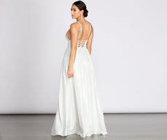 Asta Glitter Lace Charming Up Back A-Line Dress