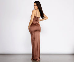 Tina Formal Stylish Satin Knot Dress