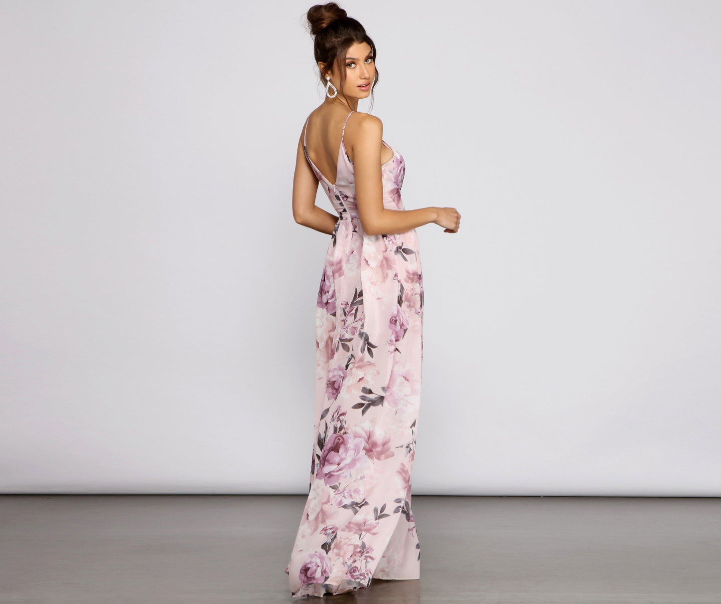 Dana Floral Stylish Chiffon Tie-Front Dress