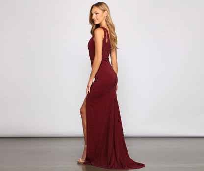 Gianna Metallic Stylish One Shoulder Dress
