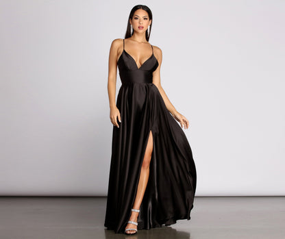 Isabelle Satin Stylish A-Line Dress