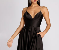Isabelle Satin Stylish A-Line Dress