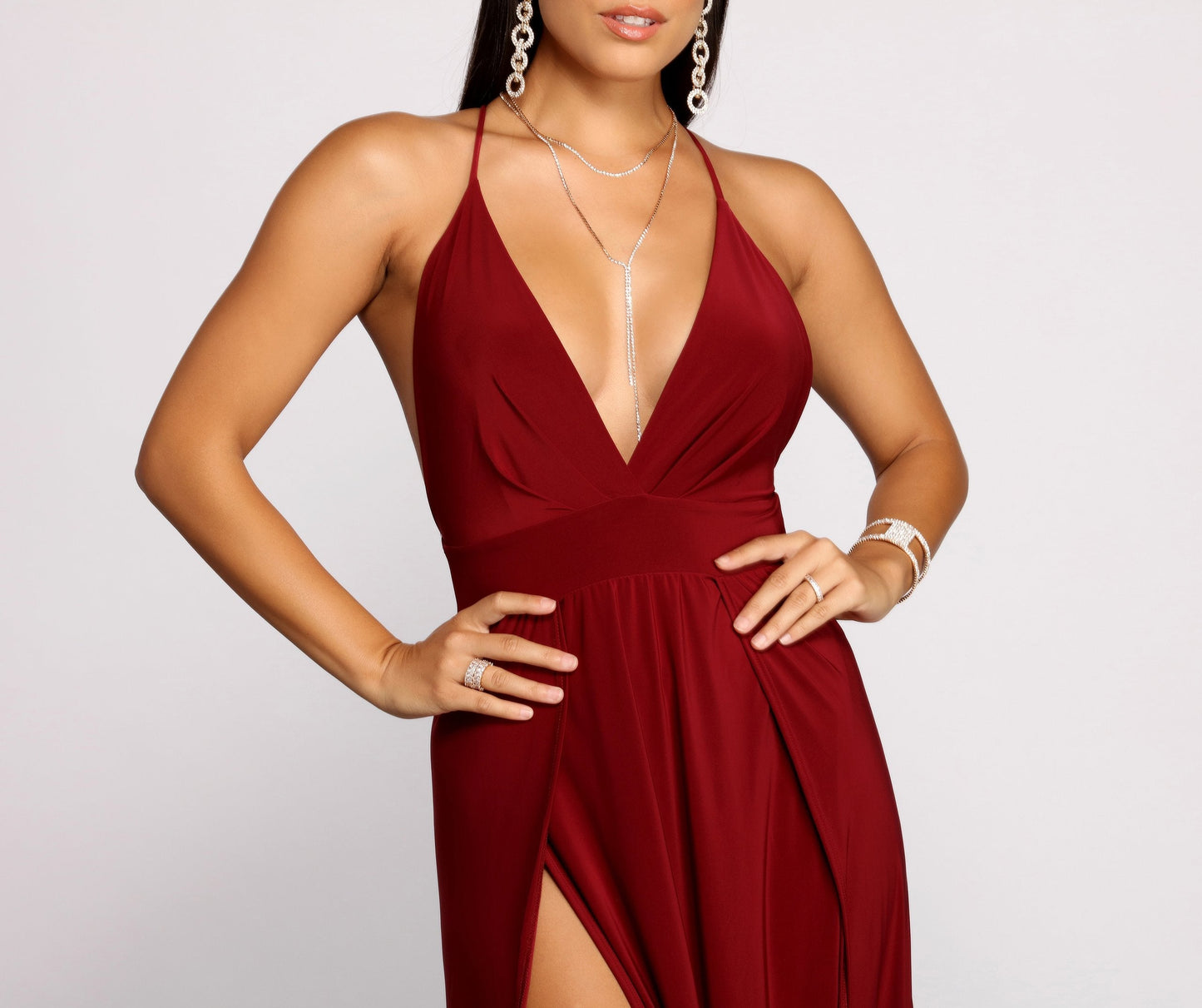 Brie Double Slit Charming A-Line Formal Dress