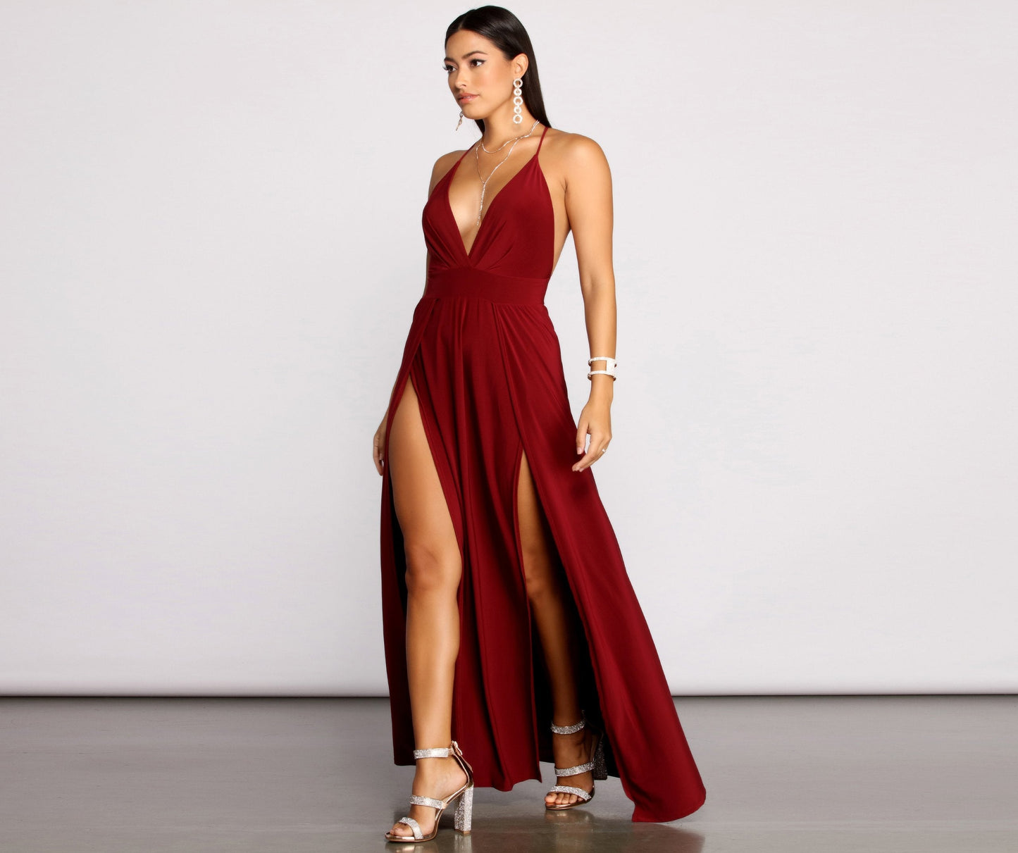 Brie Double Slit Charming A-Line Formal Dress