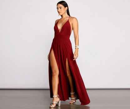 Brie Double Slit Charming A-Line Formal Dress