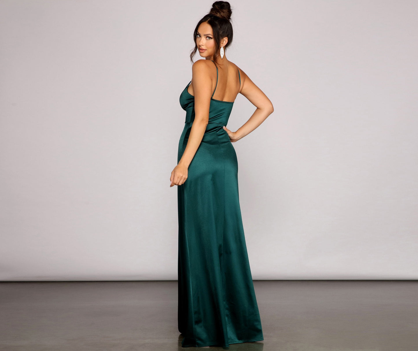 Carmen High-Slit Stylish Satin Formal Dress