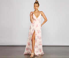Anna Floral Chiffon A-Line Dress - Lady Occasions