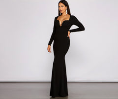 Mallory Long Sleeve Charming V Neck Formal Dress