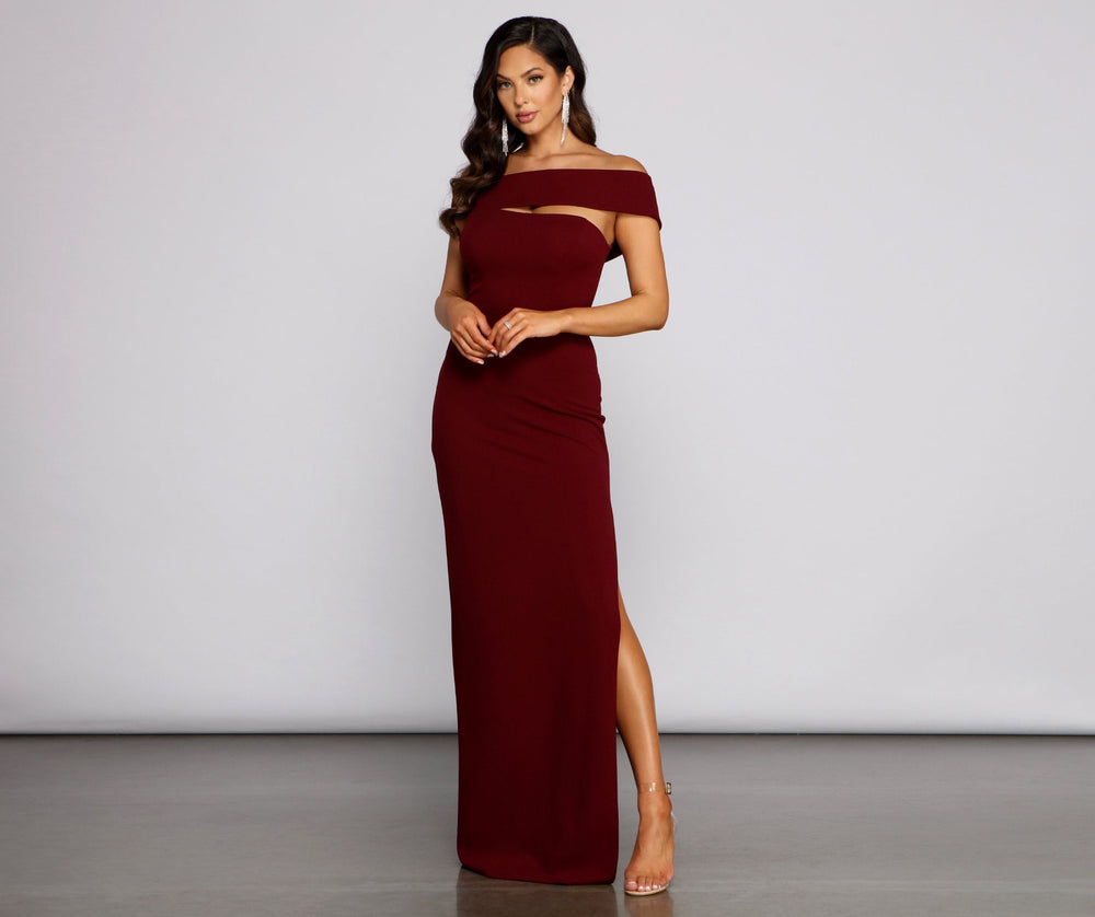 Rylee Formal Off the Shoulder Crepe Dress - Lady Occasions