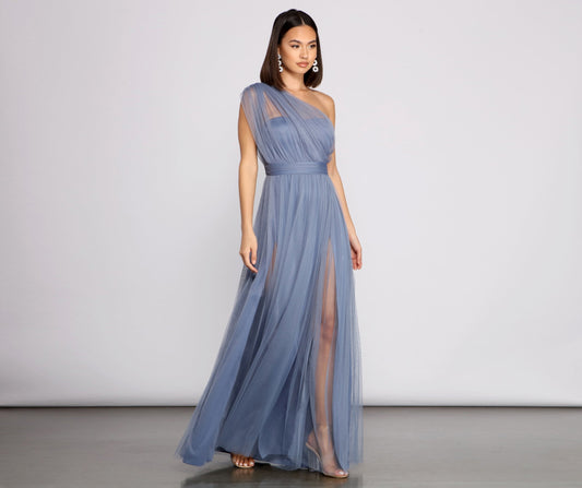 Rebecca Tulle A-Line Formal Dress - Lady Occasions