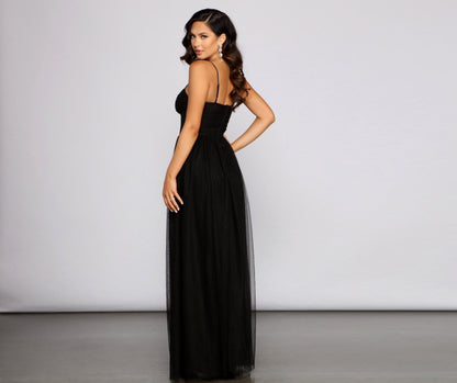 Estelle Formal High Charming Slit A-Line Dress