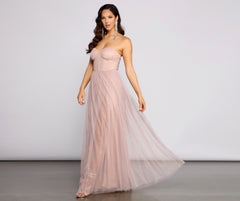 Estelle Formal High Charming Slit A-Line Dress