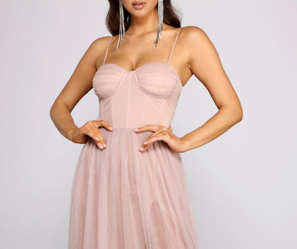 Estelle Formal High Charming Slit A-Line Dress