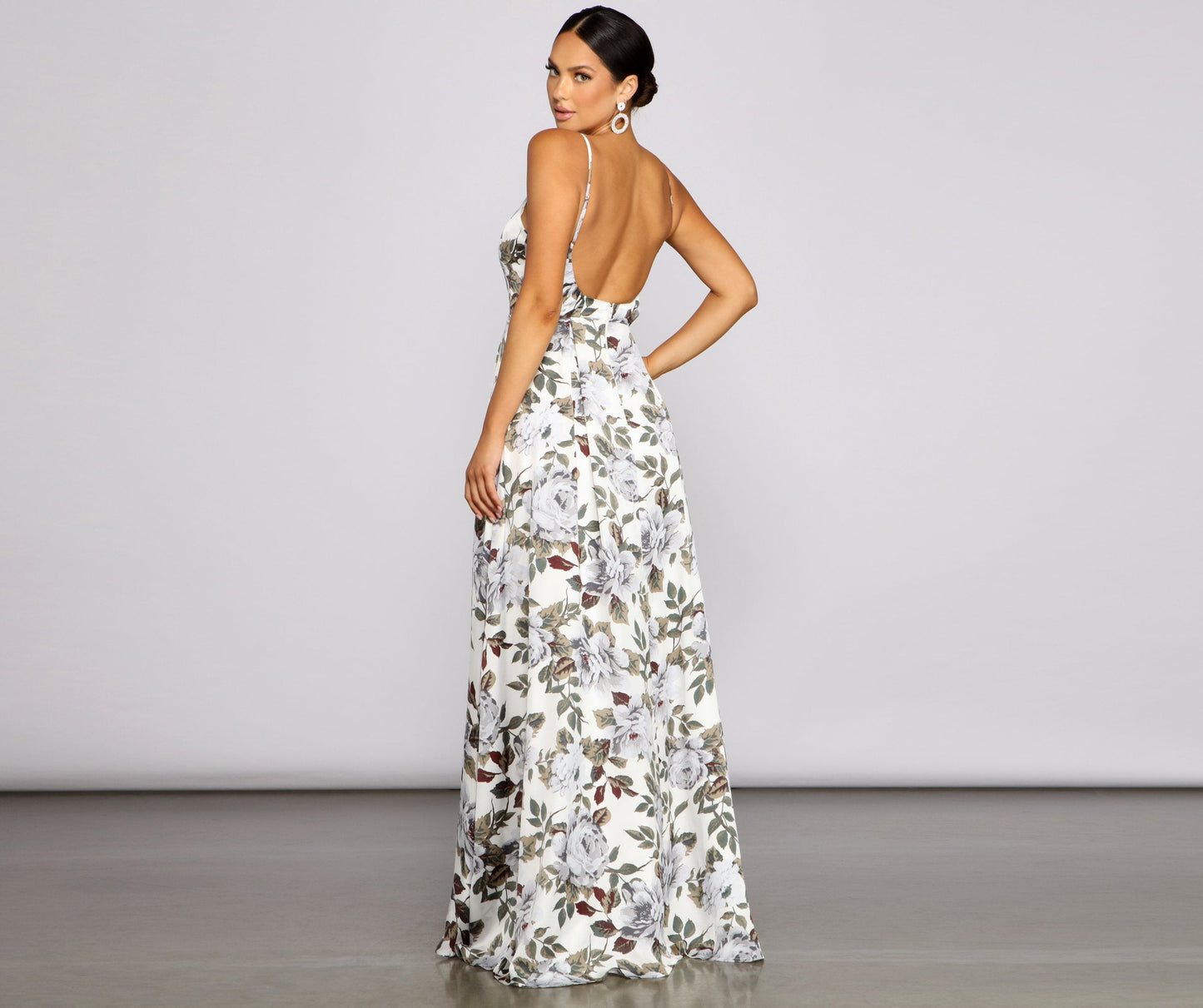 Tatiana Formal Floral Charming High Slit A-Line Dress