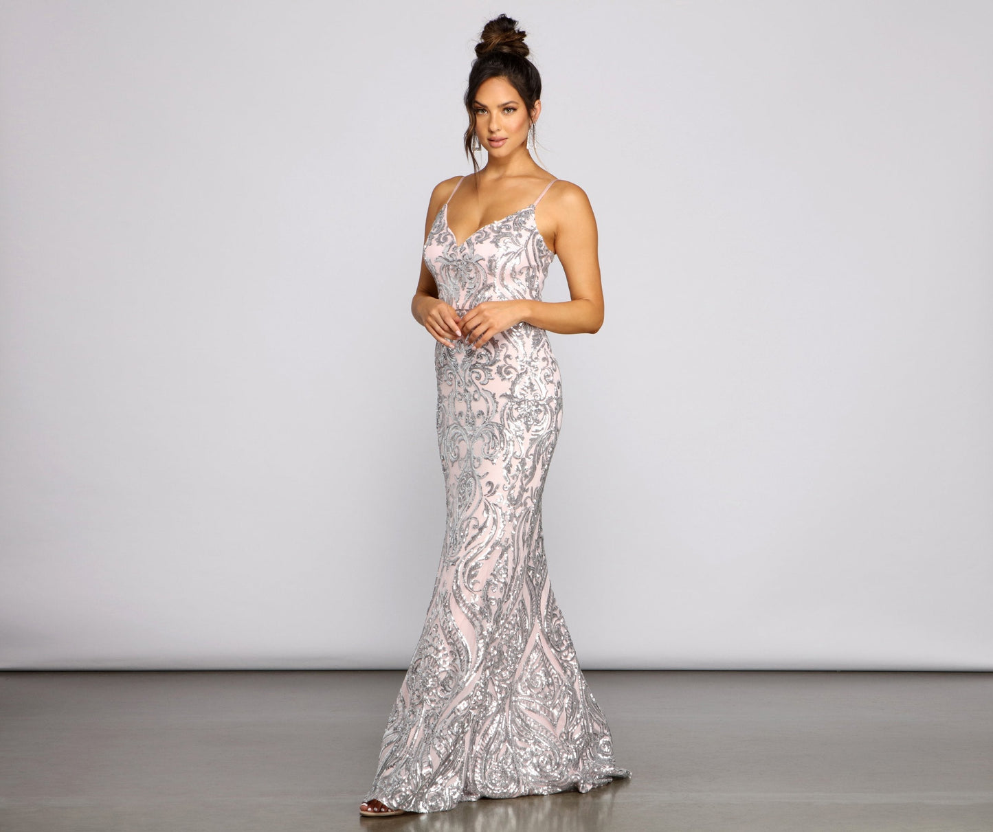 Cordelia Formal Stylish Sequin A-Line Dress