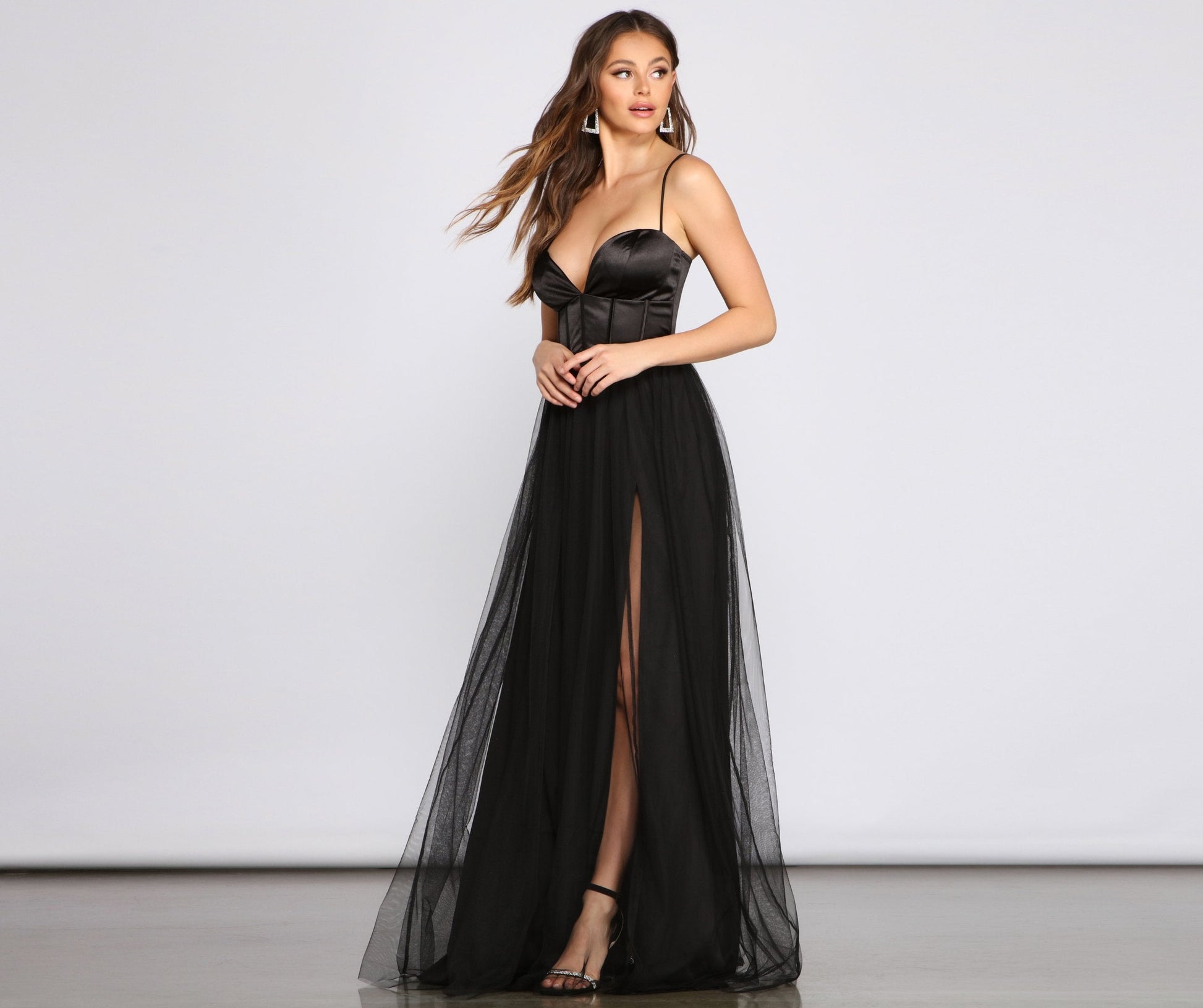 Bria Mesh Tulle Corset Gown - Lady Occasions