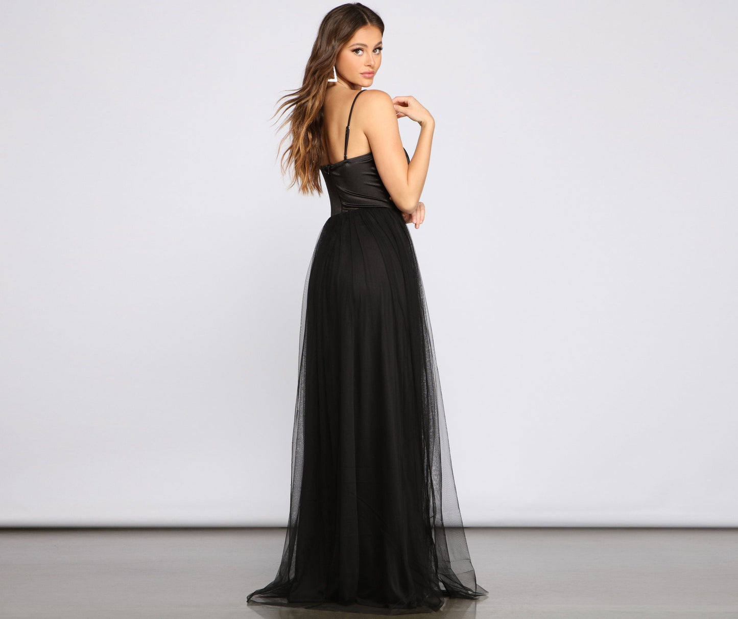 Bria Mesh Stylish Tulle Corset Gown