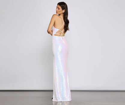 Brenna High-Slit Stylish Sequin Mermaid Dress