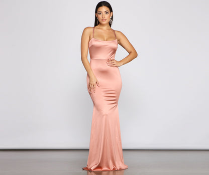 Candace Satin Stylish Ruched Mermaid Dress