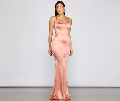 Candace Satin Stylish Ruched Mermaid Dress