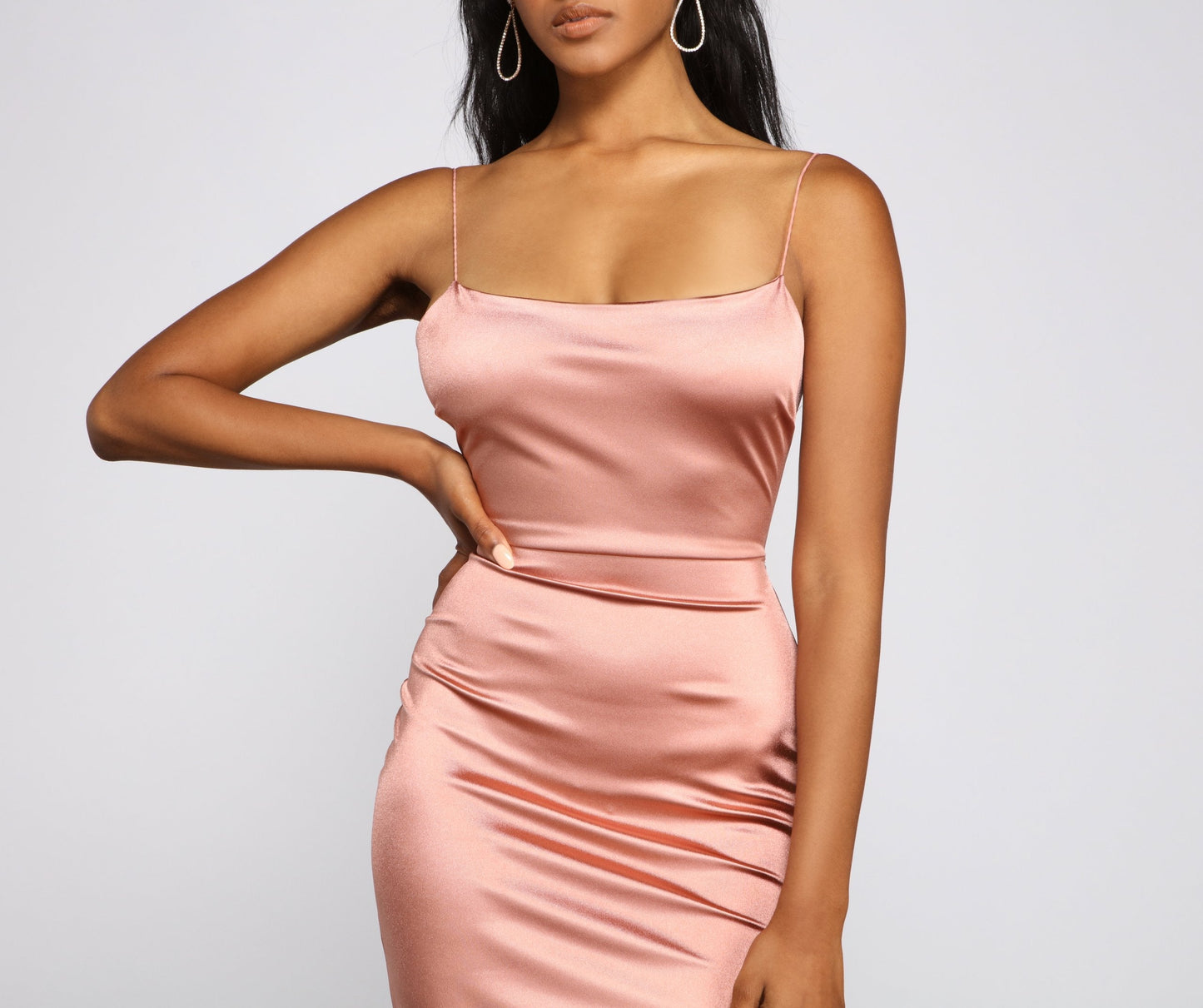 Nat Formal Stylish Backless Satin Dress