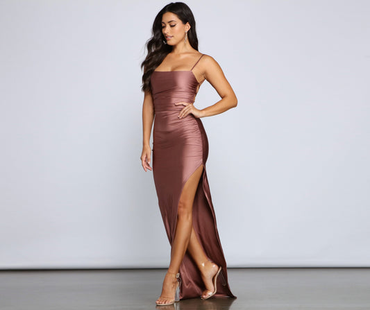 Ella Strappy Back High-Slit Dress - Lady Occasions