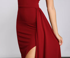 Peyton One Stylish Shoulder Crepe Dress