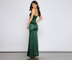 Aria High-Slit Stylish Satin Mermaid Dress