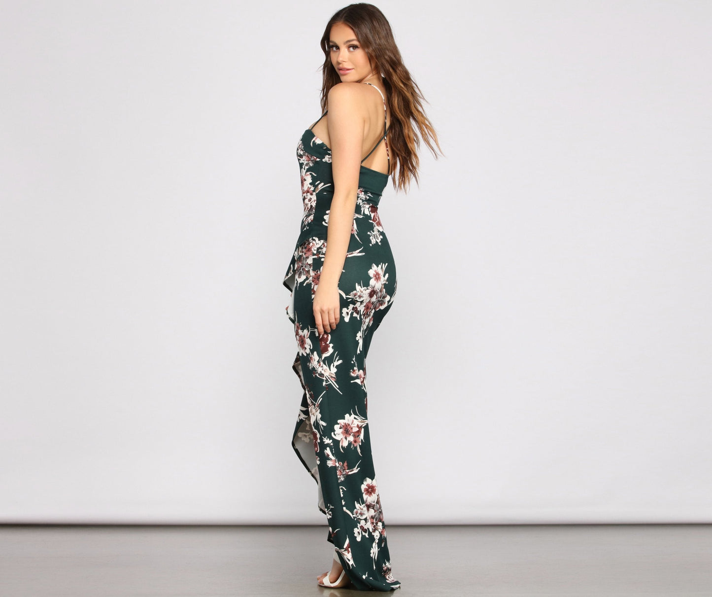 Marianna High Stylish Slit Floral Dress